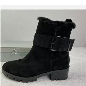 Karl Lagerfeld Preslie Suede Short Buckle Boot - NWOT